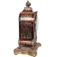 Antique French Tortoiseshell & Brass Inlaid Boulle Ormolu 8 Day Clock Paris 1880