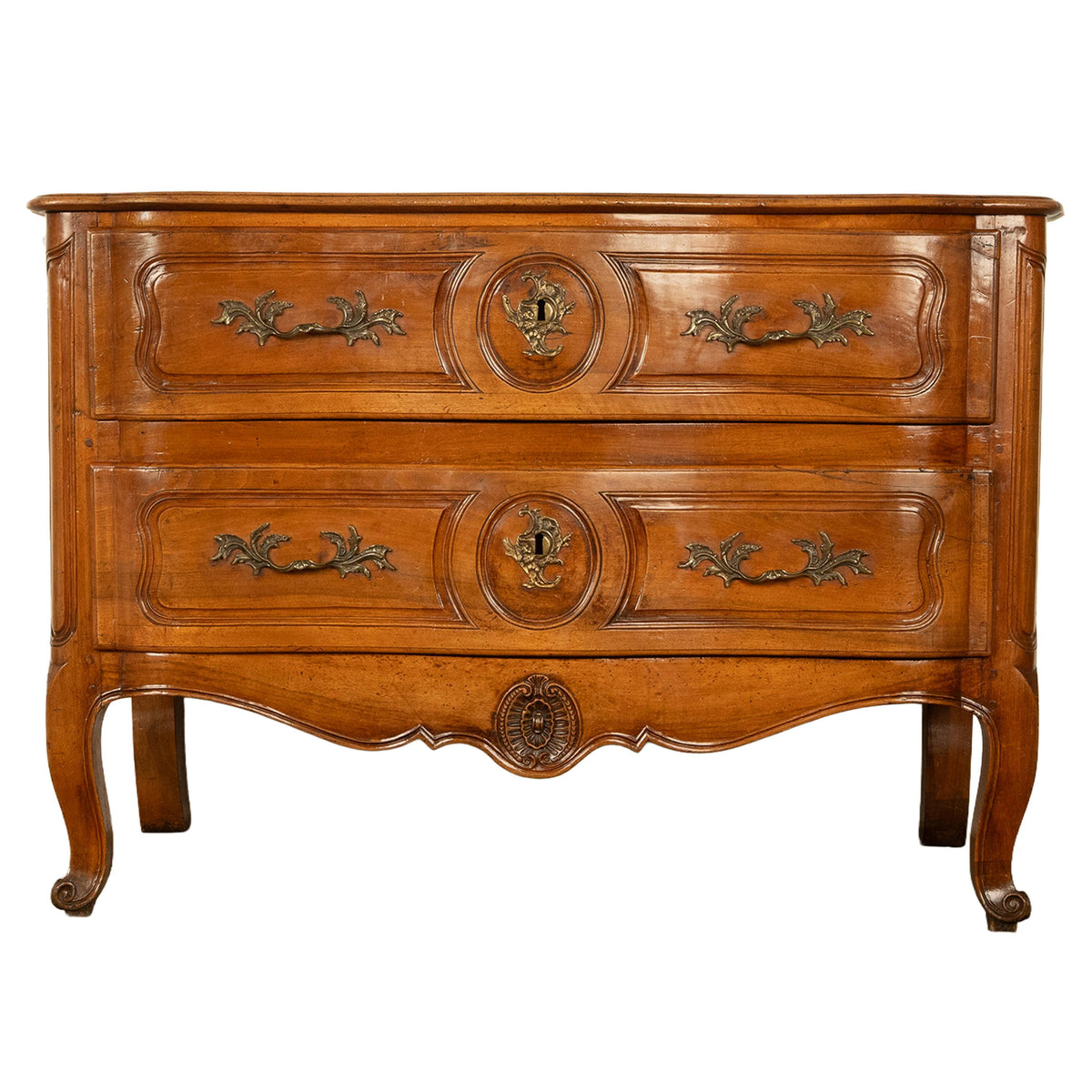Antique 18th Century Louis XV French Provincial Rococo Cherry Commode Chest 1750