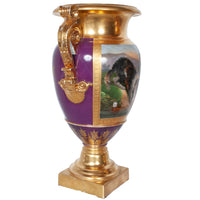Pair Antique French Paris Porcelain Hand-painted Dog Vases by Darte Frères 1810
