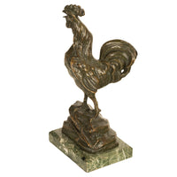 Antique French Bronze Animalier Sculpture Statue Rooster Cockerel Chicken by Louis-Albert Carvin, 1900