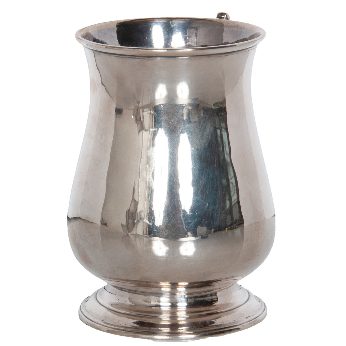 Antique Georgian Sterling Silver Pint Beer Tankard Mug Jacob Marsh London 1770