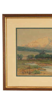 Antique Impressionist Painting "Spanish Peaks" Colorado Mountain Landscape by Charles Partridge Adams 1900