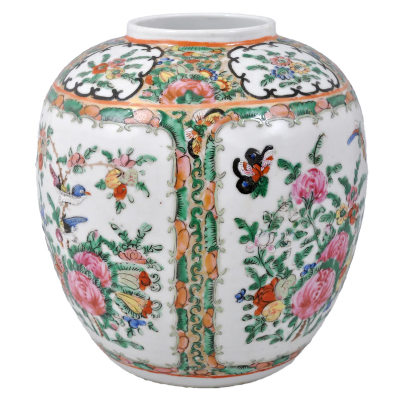 Antique 19th Century Chinese Famille Rose Porcelain Ginger Jar, Circa 1850