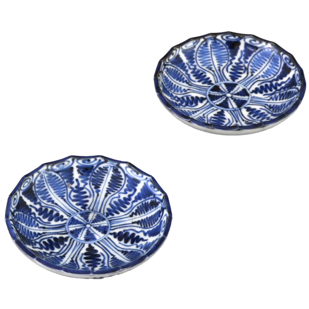 Pair of Antique Japanese Blue and White Imari Plates, Meiji Period, Circa 1880