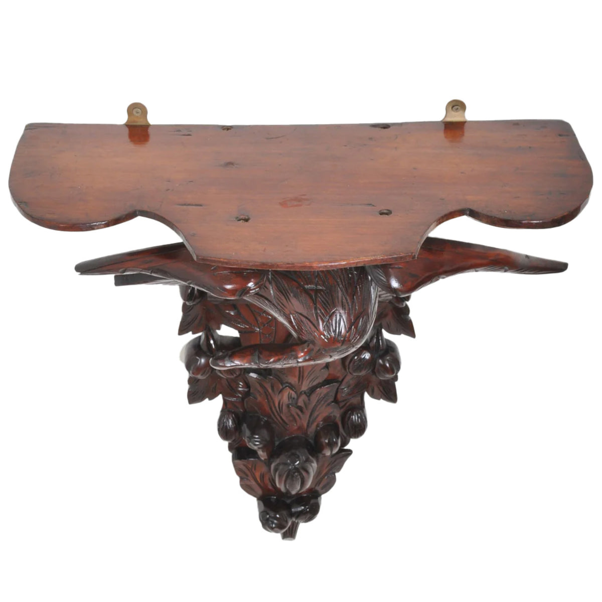 Large Antique Carved German Black Forest Walnut Eagle Wall Bracket, Circa 1875