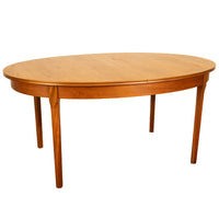 Mid Century Modern Danish Style Teak Butterfly Leaf Extending Dining Table 1960