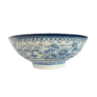 Antique Chinese 18thC Style Qianlong Qing Dynasty Blue White Porcelain Bowl 1880