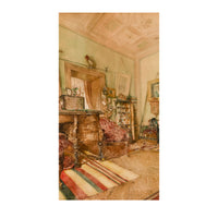 Fine Antique 19th Century Italian Watercolor Roman Interior Scene Painting by Daniele Bucciarelli  1880