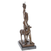 Antique American Art Deco Bronze Sculpture Statue of Diana French Foundry Stamp by Edward Francis McCartan Circa 1920