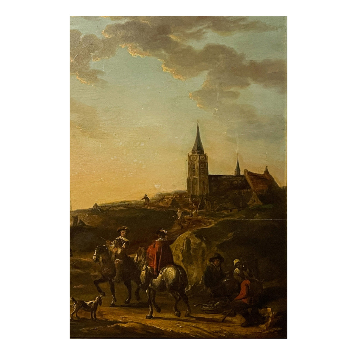 Antique 17th Century Large Dutch Old Master Oil on Panel Landscape Painting Jan Van Goyen 1650