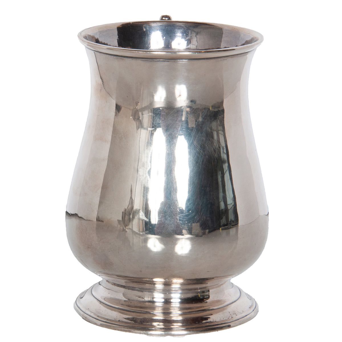 Antique Georgian Sterling Silver Pint Beer Tankard Mug Jacob Marsh London 1770