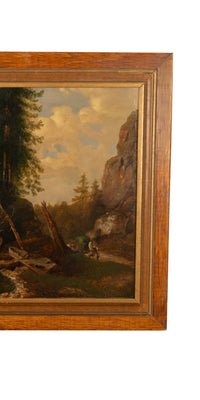 Antique Oil on Canvas Painting Jean-Michel Cels (1819–1894), Circa 1850