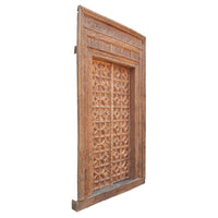 Antique 18th Century Indian Carved Doors & Frame Rajasthan 9.5' x 5.5' Circa 1750