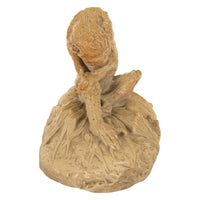 Antique French Sevres Terracotta Ceramic Monkey Snail Animalier Statue Sculpture by Emmanuel Fremiet, 1905