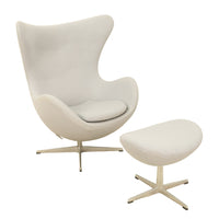 Mid Century Modern Egg Lounge Chair & Ottoman Arne Jacobsen for Fritz Hansen