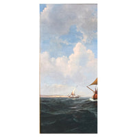 Antique 19th Century Maritime Seascape War Ship Oil Painting HMS Britannia by Robert Strickland Thomas, 1835