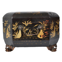 Antique Chinese Export Lacquer Work Sewing Box, Circa 1830