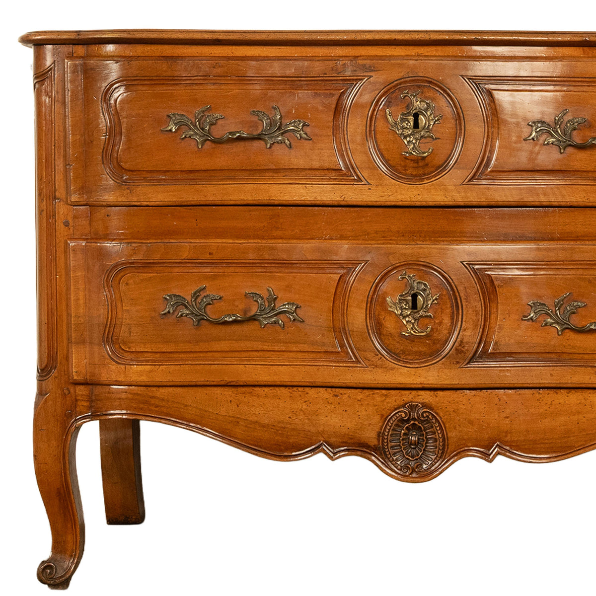 Antique 18th Century Louis XV French Provincial Rococo Cherry Commode Chest 1750