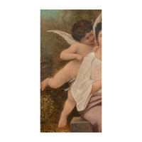 Large Antique French 19th Century Oil Canvas Painting "Hearts Awakening" Cherubs by William-Adolphe Bouguereau, 1892