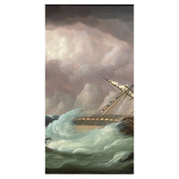 Antique Marine Naval Ships Oil Painting French Frigate After Battle of Trafalgar by Thomas Buttersworth, 1805