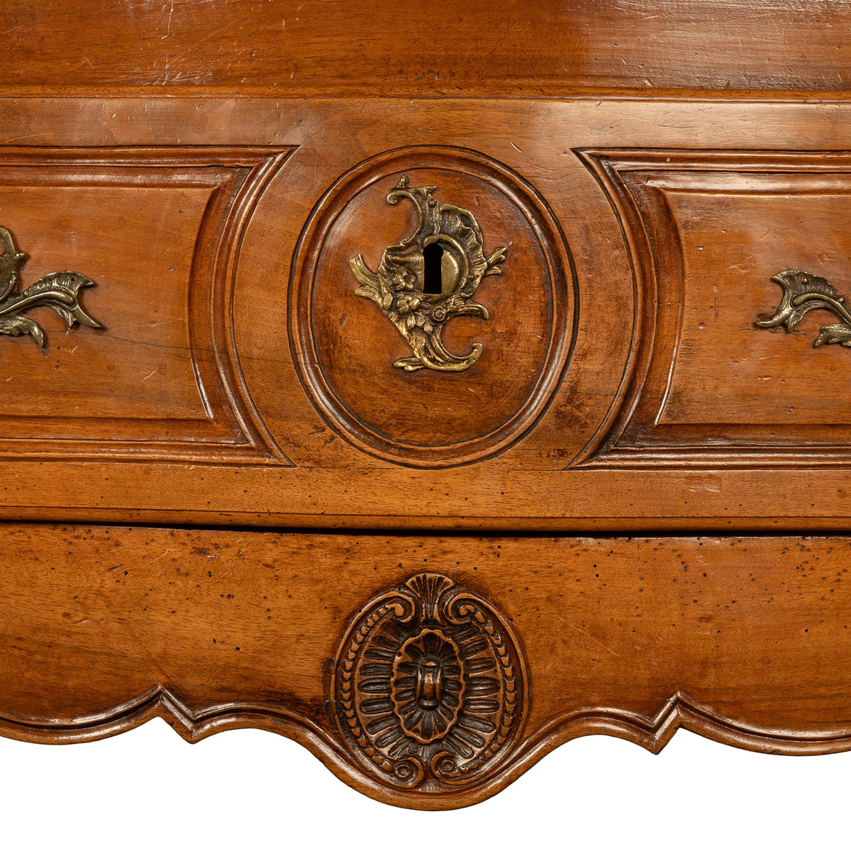 Antique 18th Century Louis XV French Provincial Rococo Cherry Commode Chest 1750