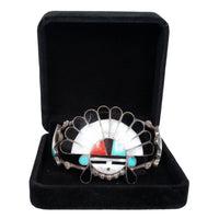 Zuni Pueblo Inlaid Silver Sunface Necklace Bracelet Ring by Burdian Eustace 1960