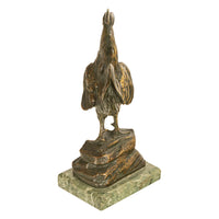 Antique French Bronze Animalier Sculpture Statue Rooster Cockerel Chicken by Louis-Albert Carvin, 1900