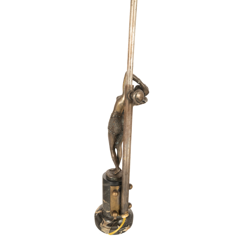 Antique French Art Deco Bronze Nude Female Dancer Statue Sculpture Lamp Demetre Chiparus 1925