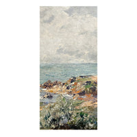 Antique French Impressionist Oil on Canvas Painting Sea Landscape Antibes France by William Georges Thornley 1888