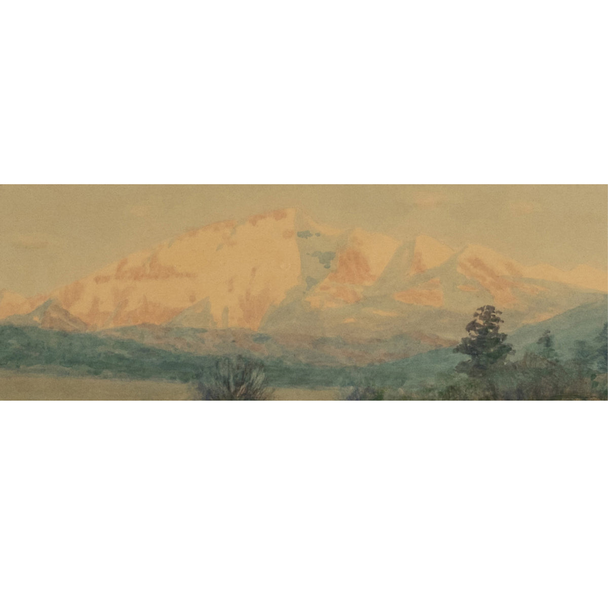 Antique Impressionist Painting "Spanish Peaks" Colorado Mountain Landscape by Charles Partridge Adams 1900