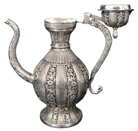 Large Antique Islamic Persian Qajar Period Ottoman Engraved Silver Ewer Pitcher 1880