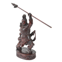 Antique Chinese Carved Wooden Warrior in Zeitan Wood, Circa 1850