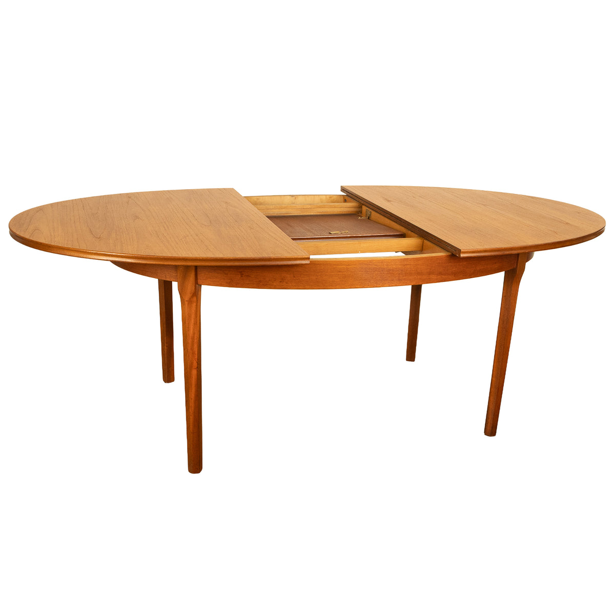 Mid Century Modern Danish Style Teak Butterfly Leaf Extending Dining Table 1960