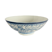 Antique Chinese 18thC Style Qianlong Qing Dynasty Blue White Porcelain Bowl 1880