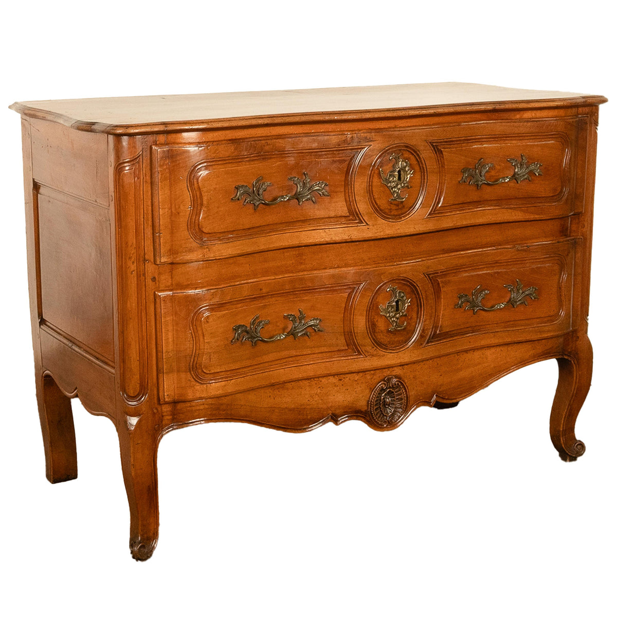 Antique 18th Century Louis XV French Provincial Rococo Cherry Commode Chest 1750