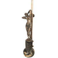 Antique French Art Deco Bronze Nude Female Dancer Statue Sculpture Lamp Demetre Chiparus 1925