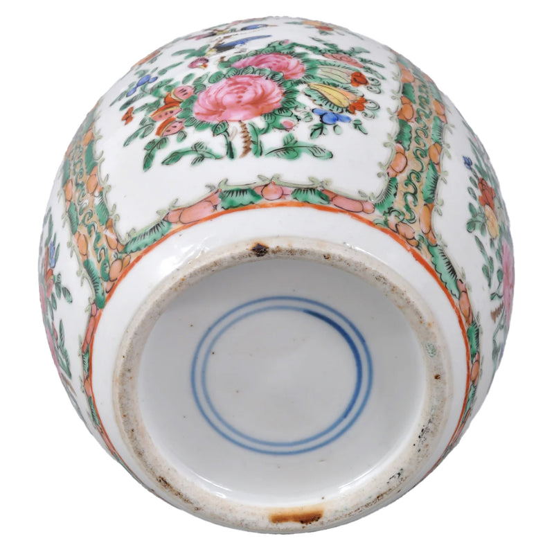 Antique 19th Century Chinese Famille Rose Porcelain Ginger Jar, Circa 1850