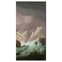 Antique Marine Naval Ships Oil Painting French Frigate After Battle of Trafalgar by Thomas Buttersworth, 1805