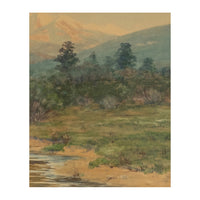 Antique Impressionist Painting "Spanish Peaks" Colorado Mountain Landscape by Charles Partridge Adams 1900