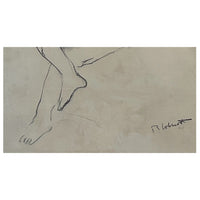 Original Signed & Dated Female Nude Drawing African American Expressionist by Robert Colescott, 1960