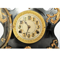 Antique Iron Case Mantel Clock by New Haven Clock Company