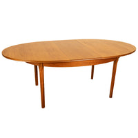 Mid Century Modern Danish Style Teak Butterfly Leaf Extending Dining Table 1960