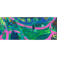 Large Expressionist Acrylic Canvas Painting "Laurelhurst Park" Portland Oregon, by Jack Mclarty 2003