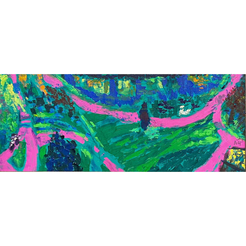 Large Expressionist Acrylic Canvas Painting "Laurelhurst Park" Portland Oregon, by Jack Mclarty 2003