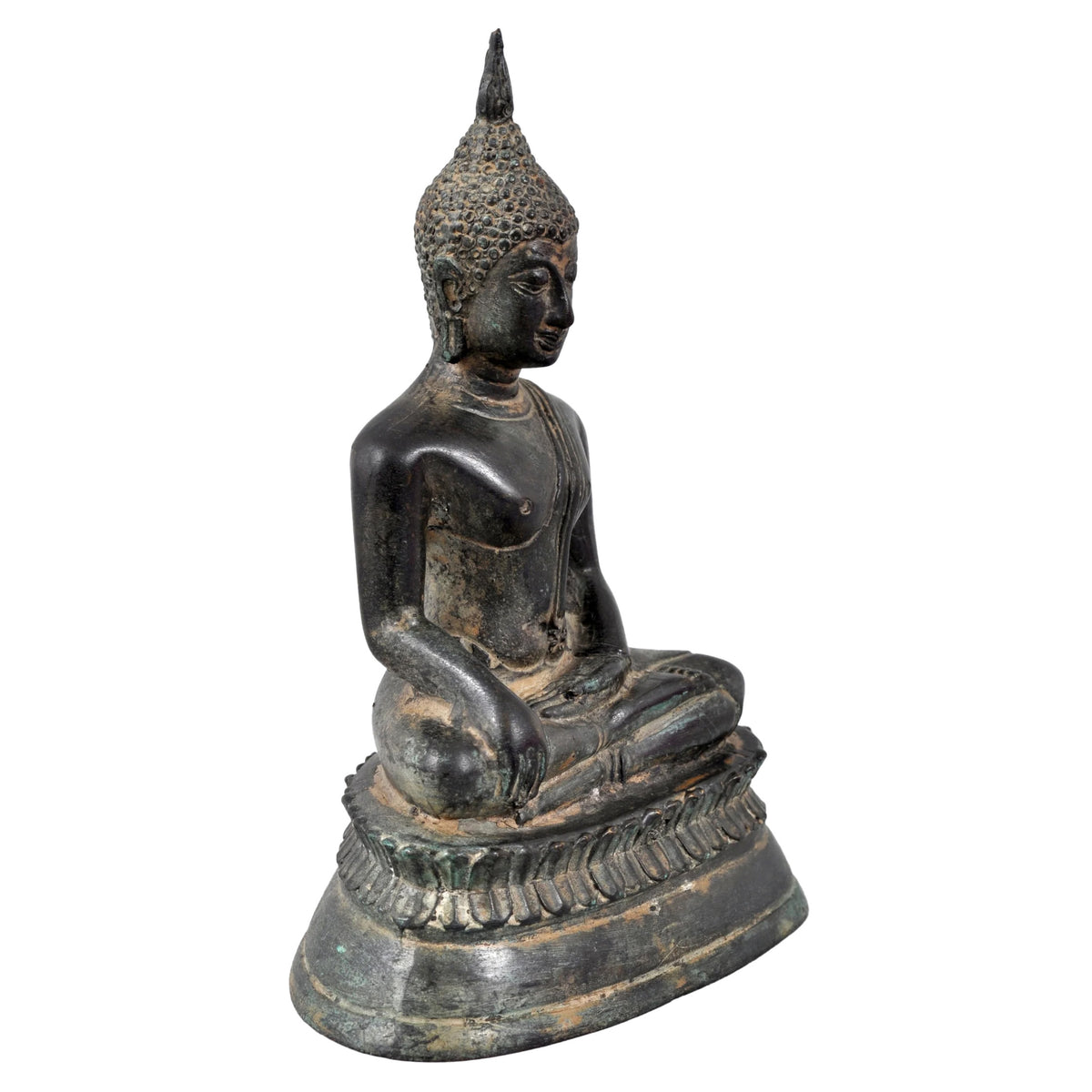 Antique Early 19th Century Southeast Asian Cast Bronze Buddha Statue Sculpture circa 1800