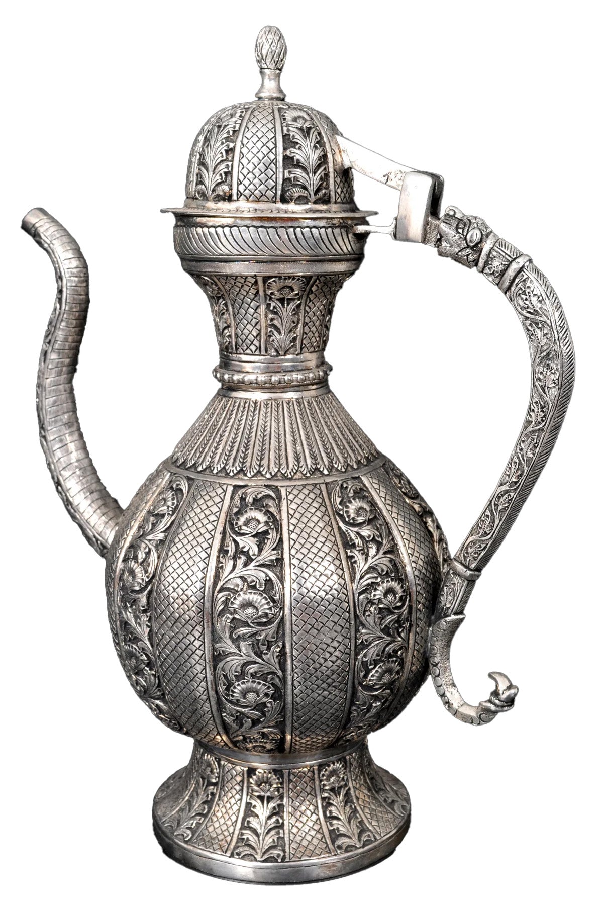Large Antique Islamic Persian Qajar Period Ottoman Engraved Silver