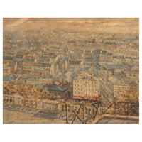 French Modernist Impressionist Oil Painting Paris Cityscape Landscape Scene by Pierre Moberg 1958