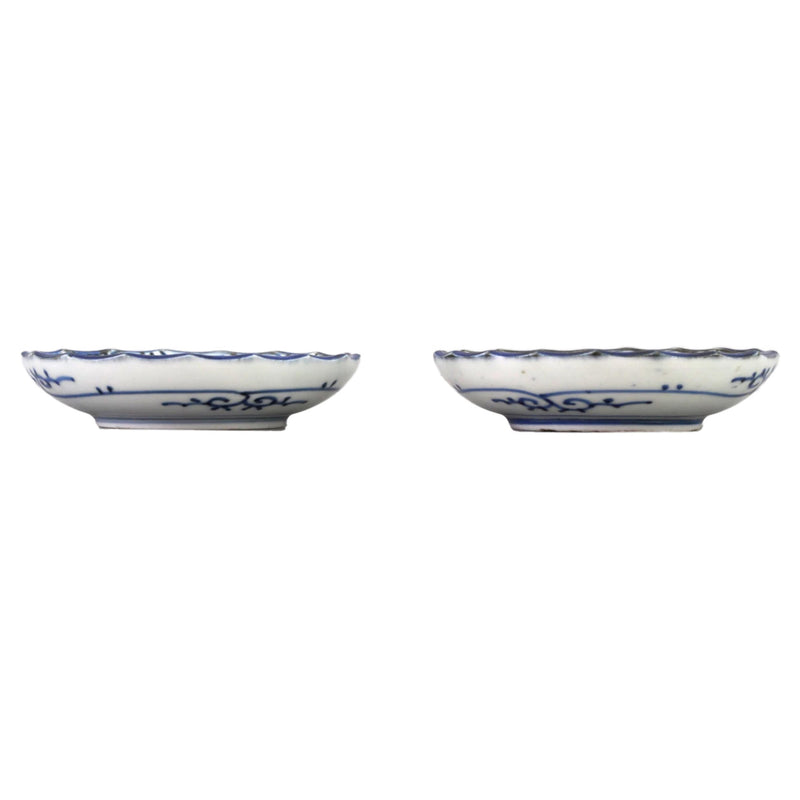 Pair of Antique Japanese Blue and White Imari Plates, Meiji Period, Circa 1880