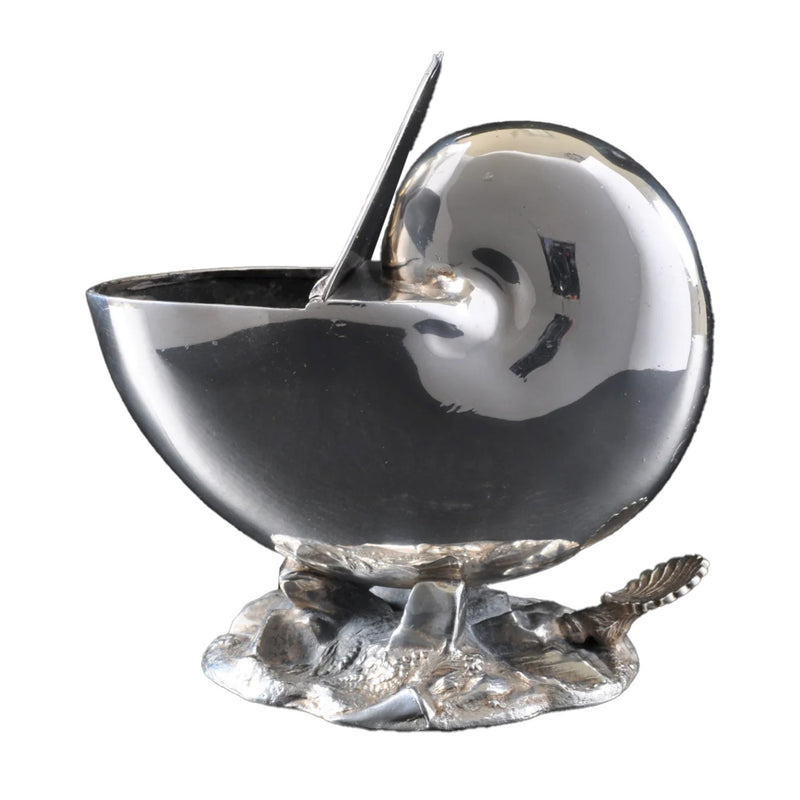 Antique Sheffield Silver Plate Nautilus Shell Spoon-Warmer, Circa 1860