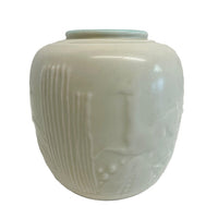 Antique American Art Deco Rookwood Pottery Cream Color Leaping Gazelle Vase 1934